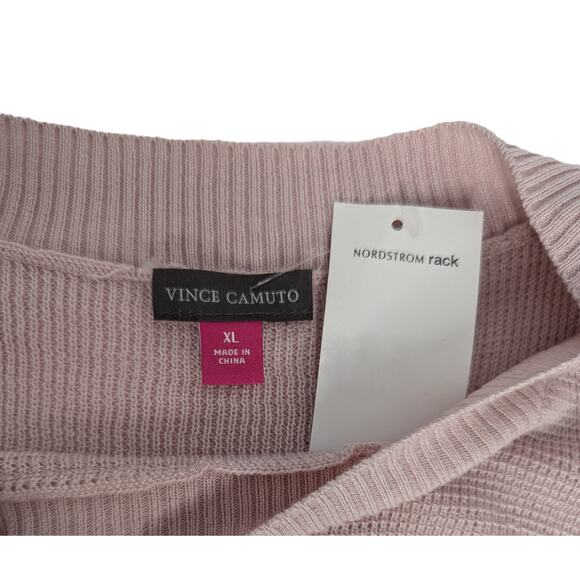 VINCE Camuto Pink and Gray Button Shoulder Sweater - Picture 8 of 11